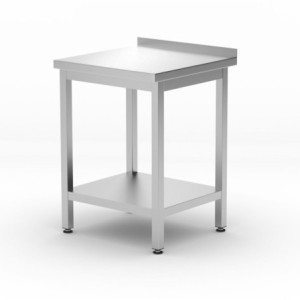 Seinään kiinnitettävä työpöytä Kitchen Line hyllyllä - S 600 x L 600 mm - HENDI