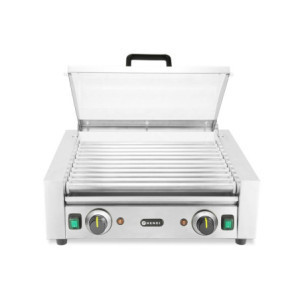 Rullgrill för korv med lock - 2 zoner - HENDI