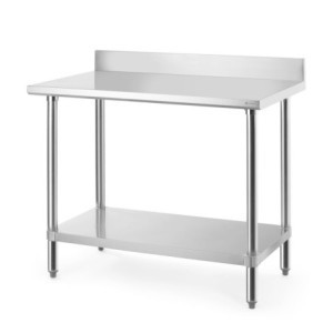 Work Table with Backsplash and Shelf - L 1000 mm - HENDI