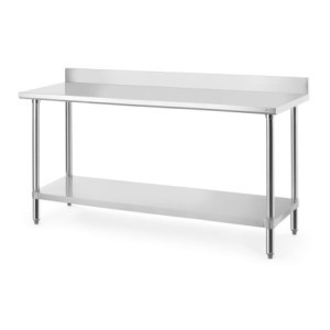 Work Table with Backsplash and Shelf - L 1200 mm - HENDI