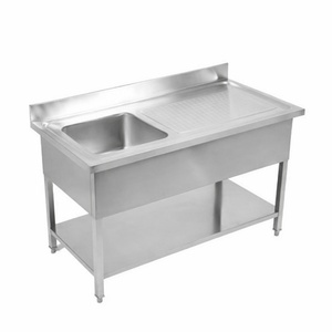 Plonge 1 Allas selkänojalla ja hyllyllä - L 1000 x S 700 mm - Dynasteel