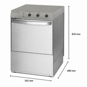 Lave-Vaisselle Professionnel avec Doseur de Liquide de Rinçage et Détergent et Pompe de Vidange - 50 x 50 cm - 50 x 50 cm