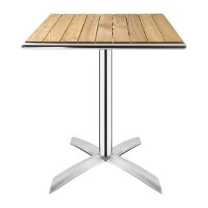Square Bistro Table with Tilting Ash Top - 600 Reconditioned