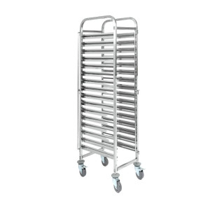 Ruostumaton teräksinen leivontahylly 16 tasoa - 600 x 400 mm Kunnostettu