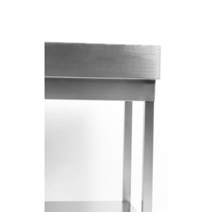 Inoxbord 1600x700 mm Ryggstöd och Låg Hylla