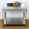 Stainless Steel Table 1600x700 mm with Backsplash and Lower Shelf