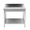 Inoxbord 1600x600 mm Ryggstöd och Nedre Hylla
