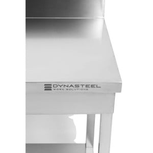 Inoxbord 1600x600 mm Ryggstöd och Nedre Hylla