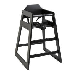 Reconditioned Black Wooden High Chair | Fourniresto