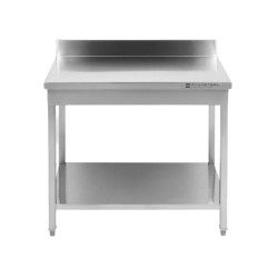 Inoxbord 1400x700 mm Ryggstöd och Nedre Hylla