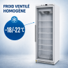 Frysskåp 400 L Glasad Ventilerad Kyla -18/-22°C