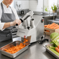 Professional Vegetable Cutter 550 W — 2 Chutes, Aluminum