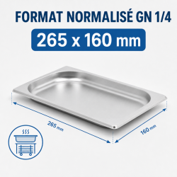Gastro GN 1/4 Stainless Steel Pan 20 mm - 0.8 L | Dynasteel