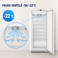 Pakastinkaappi 590 L Ilmastoitu Jäähdytys -18/-22°C