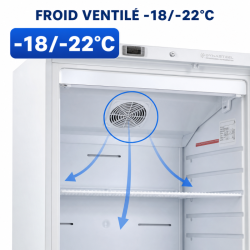 Frystskåp 510 L Ventilerad -18/-22°C Vit