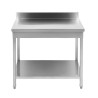Inoxbord 1400x700 mm Ryggstöd och Nedre Hylla