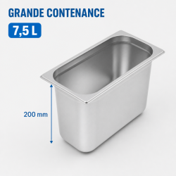 Bac Gastro GN 1/3 Rostfritt stål 200 mm - 7,5 L | Dynasteel