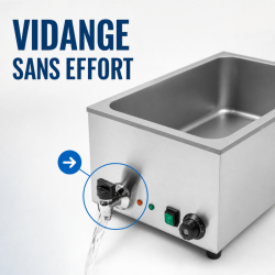 Bain-Marie Pro GN 1/1 20 L 1200 W Rostfritt stål med Avlopp