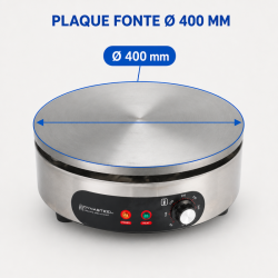 Electric Crepe Maker Pro Ø 400 mm 3000 W — Cast Iron Plate