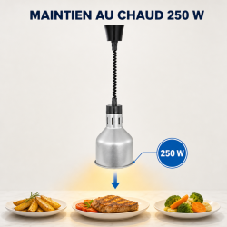 Lamppu Lämmitin Pro 250 W Ø 175 mm Ruostumaton Teräs Ulkonäkö