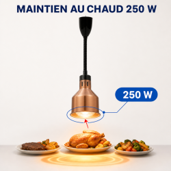 Lamppu Lämmitin Pro 250 W Ø 175 mm Kuparinen | Dynasteel