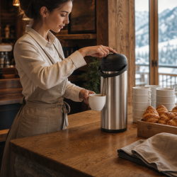 Cafetière Thermos med Pump 5 L Rostfritt Stål — Airpot Buffet