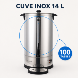 Ammattimainen perkolaattori 14 L 100 kuppia 1650 W ruostumaton teräs