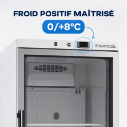 Glasad Kylskåp Positiv 380 L 0/+8°C