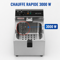 Ammattimainen rasvakeitin 10 L 3000 W Ruostumaton teräs — Termostaatti