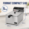 Ammattimainen rasvakeitin 10 L 3000 W Ruostumaton teräs — Termostaatti