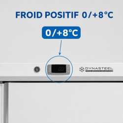 Positivt kylskåp 590 L 0/+8°C Hel dörr