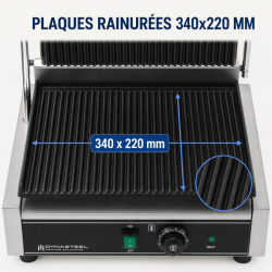 Grill Panini Pro 2200 W Räfflad 340x220 mm Rostfritt Stål