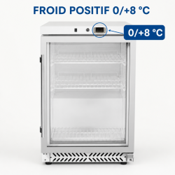 Mini Kylskåp med Glasdörr 170 L 0/+8 °C - Dynasteel
