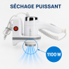 Väggmonterad Hårtork 1100 W Vit ABS | Hotell & CHR