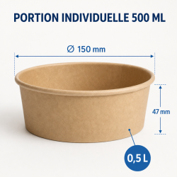 Kraft Salad Bowl 500 ml Ø 150 mm — Pack of 300