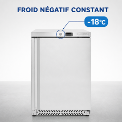 Negativt Kylskåp i Rostfritt Stål 170 L -18°C Under Bänk