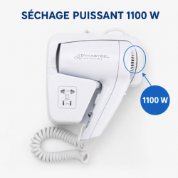 Väggmonterad Hårtork 1100 W Vit — Hotell & Spa