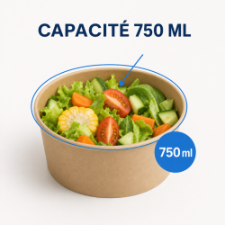 Kraft-salaattikulho 750 ml Ø150 mm — 300 kpl erä
