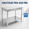 Ruostumaton teräspöytä 800x600 mm alahyllyllä — Pro