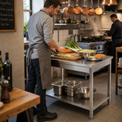 Bord Inox 1200x700 mm med Nedre Hylla — Pro CHR