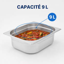 Bac Gastro GN 2/3 Inox 9 L - Syvyys 100 mm