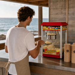 Professionell Popcornmaskin 1400 W — Rostfri skål