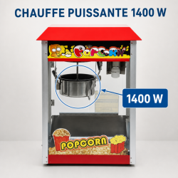 Professionell Popcornmaskin 1400 W — Rostfri skål