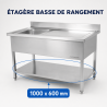 Plonge Inox 1 Diskho Höger Avrinning - L 1000 x D 600 mm