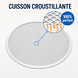 Perforoitu pizzapelti Ø 250 mm alumiini — Dynasteel