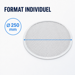 Perforoitu pizzapelti Ø 250 mm alumiini — Dynasteel