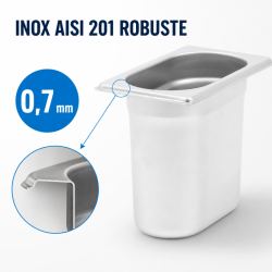 Bac Gastro GN 1/9 Rostfritt stål - Djup 150 mm - 1,4 L