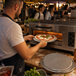 Perforerad Pizzaplåt Ø 350 mm Aluminium — Pro