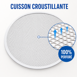 Perforoitu pizzapelti Ø 350 mm alumiini — Pro