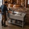 Plonge Inox 1 Allas 1200x600 mm, Valutusalue Oikea, Selkänoja